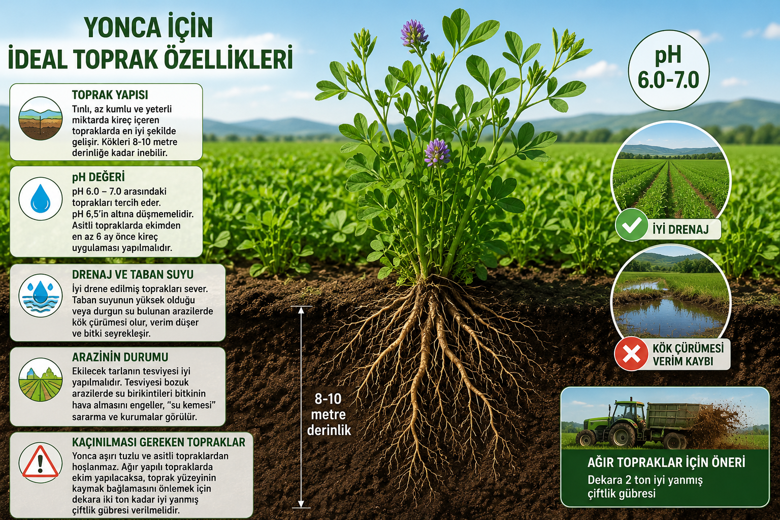 Yonca Bitkisi İçin En Uygun Toprak Özellikleri