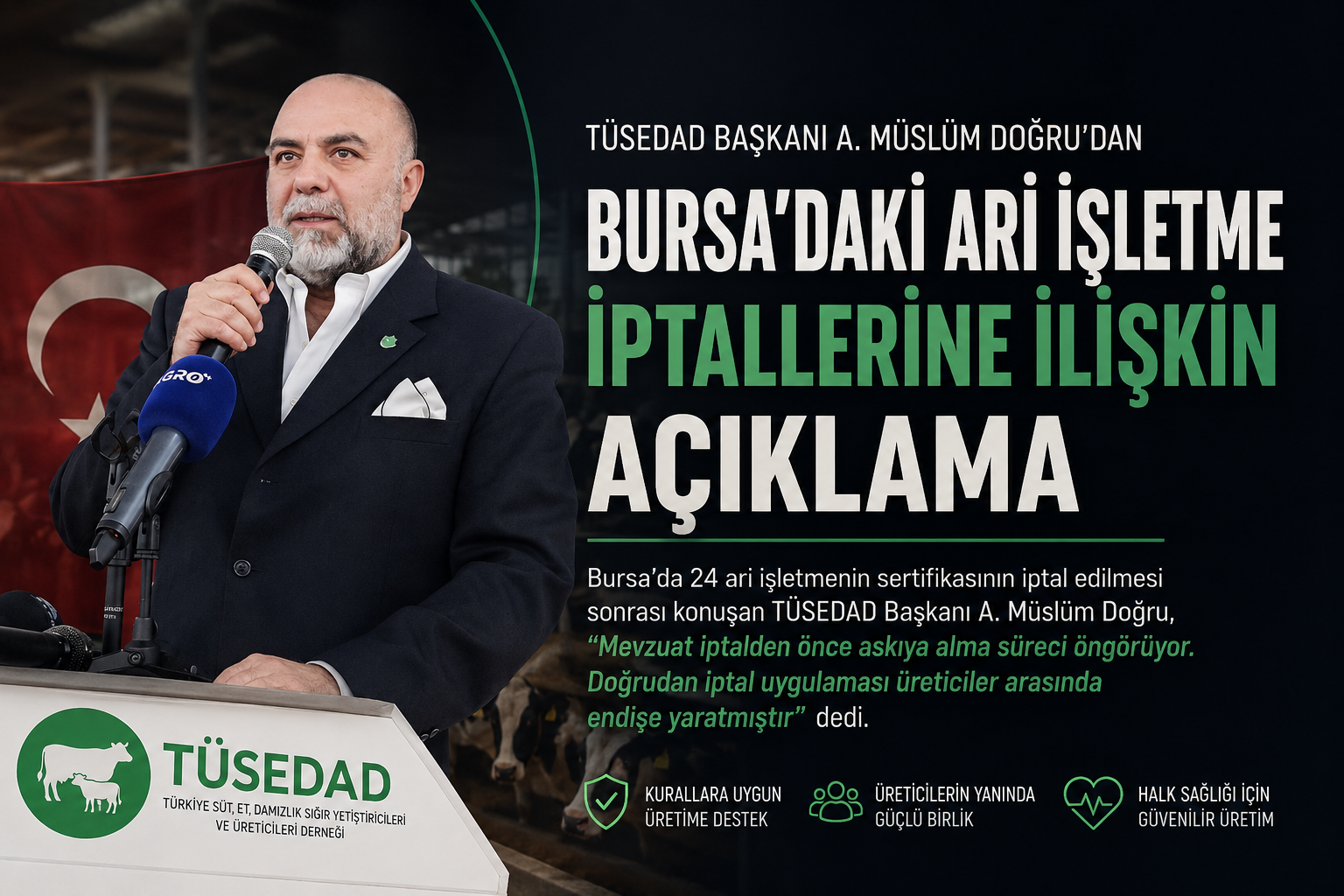 Bursa'da 24 Ari İşletmenin Sertifikası İptal Edildi: TÜSEDAD'dan Sürece İlişkin Açıklama