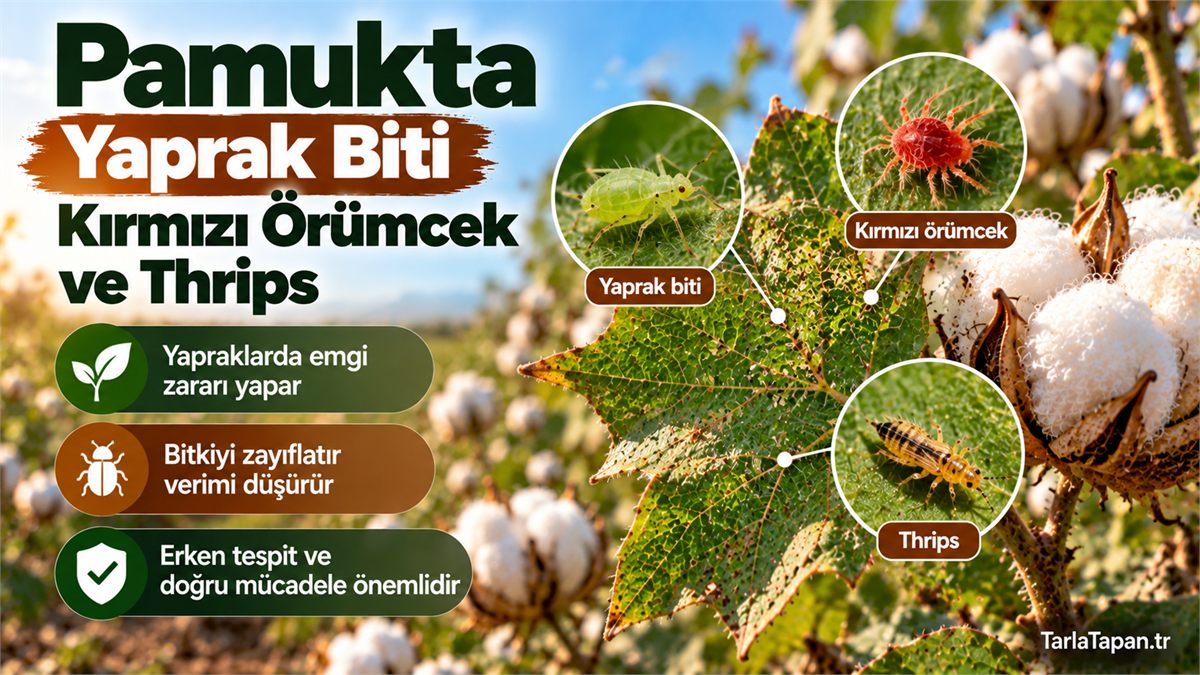 Pamukta Yaprak Biti, Kırmızı Örümcek ve Thrips